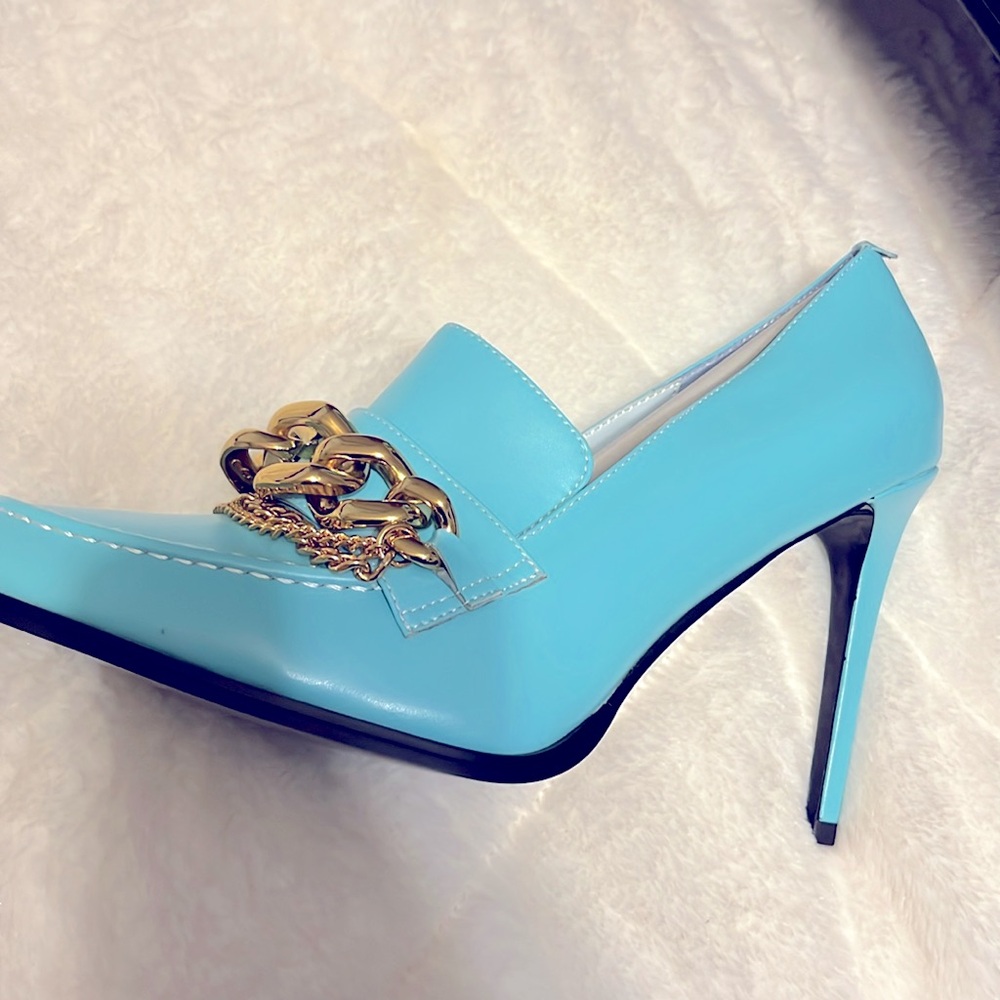 BIBERON Teal 4 inch heels size 9.5 - Picture 5 of 10